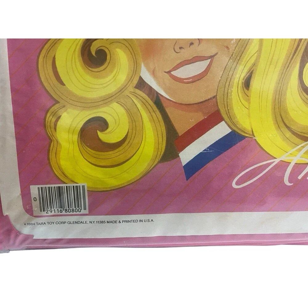 Vintage Barbie Doll Clothing Case American Beauty 1984 Pink Rainbow 80s